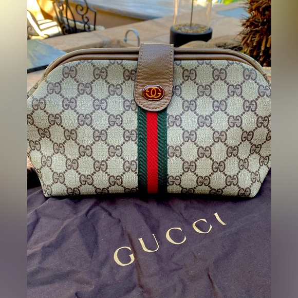 Rare vintage 1970’s GUCCI monogram authentic clutch handbag purse - Picture 1 of 9